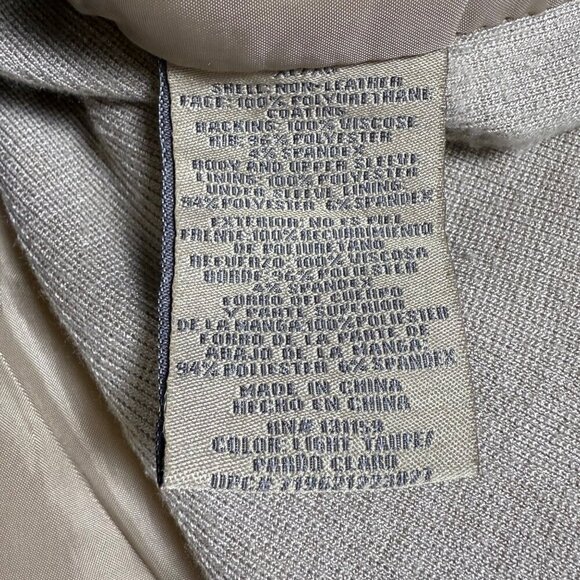 Selby Collection Jacket Womens Sz XL Cream Faux Leather Distressed Stretch Moto - Picture 10 of 10